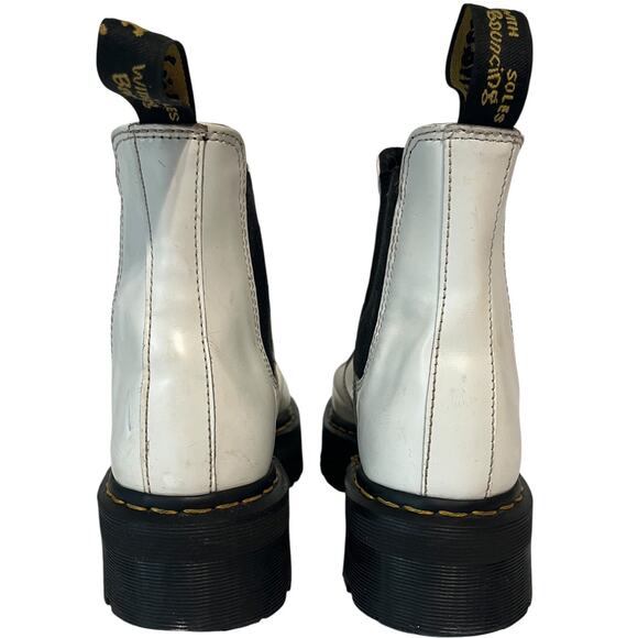 Dr. Martens 2976 Chelsea Platform Boots White Smooth Leather 1.5″ Platform EU 42 - Picture 8 of 10